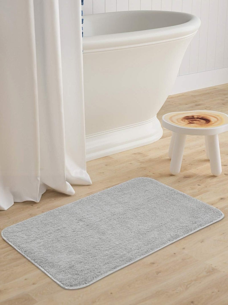 Eminence Home Neo Microfiber Luxury Shaggy Mat 45x70cm - Grey - Image 2
